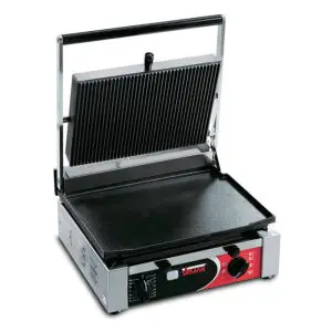 Sirman CORT LR T Single Panini Grill - Flat Bottom / Ribbed Top Plates - HEA969