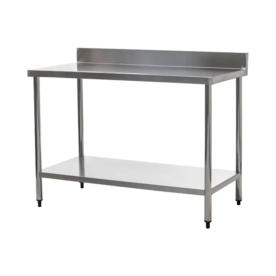 Connecta Wall Table with Undershelf - 900 x 600 with 900mm high worktop and 100mm upstand - HEF645