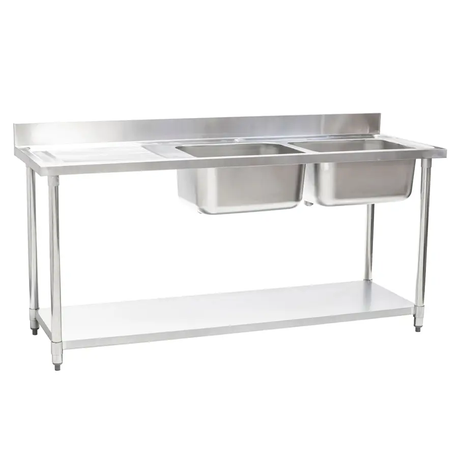 Connecta Double Sink Unit - Left Hand Drainer - 1500mm - HEF659