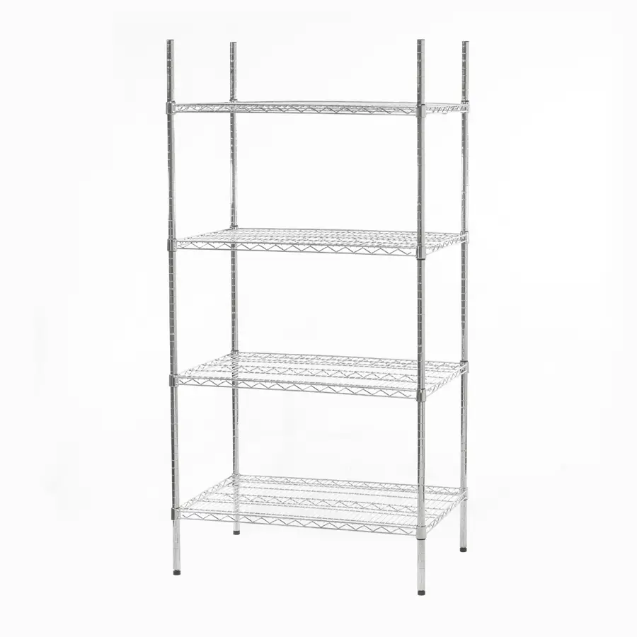 Connecta Chrome Wire Shelving Unit - 4 Tier - 1500 x 600 x 1800mm - HEF704