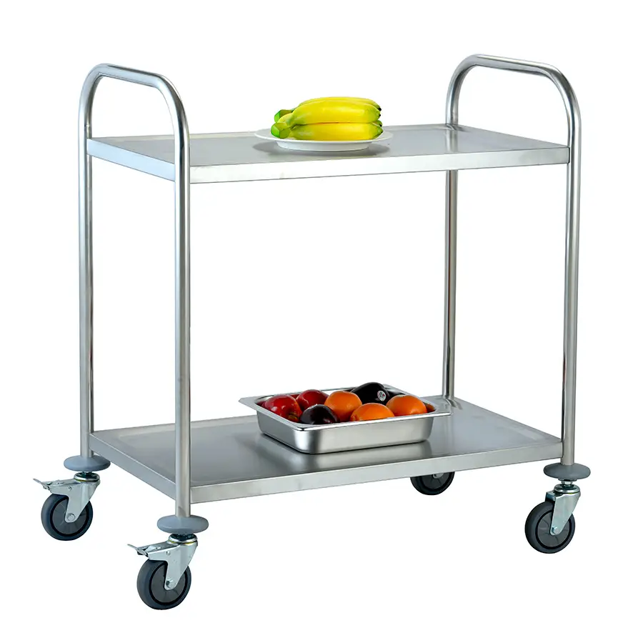 Connecta Self Assembly 2-Tier Service Trolley - 710 x 410 x 810mm - HEG365