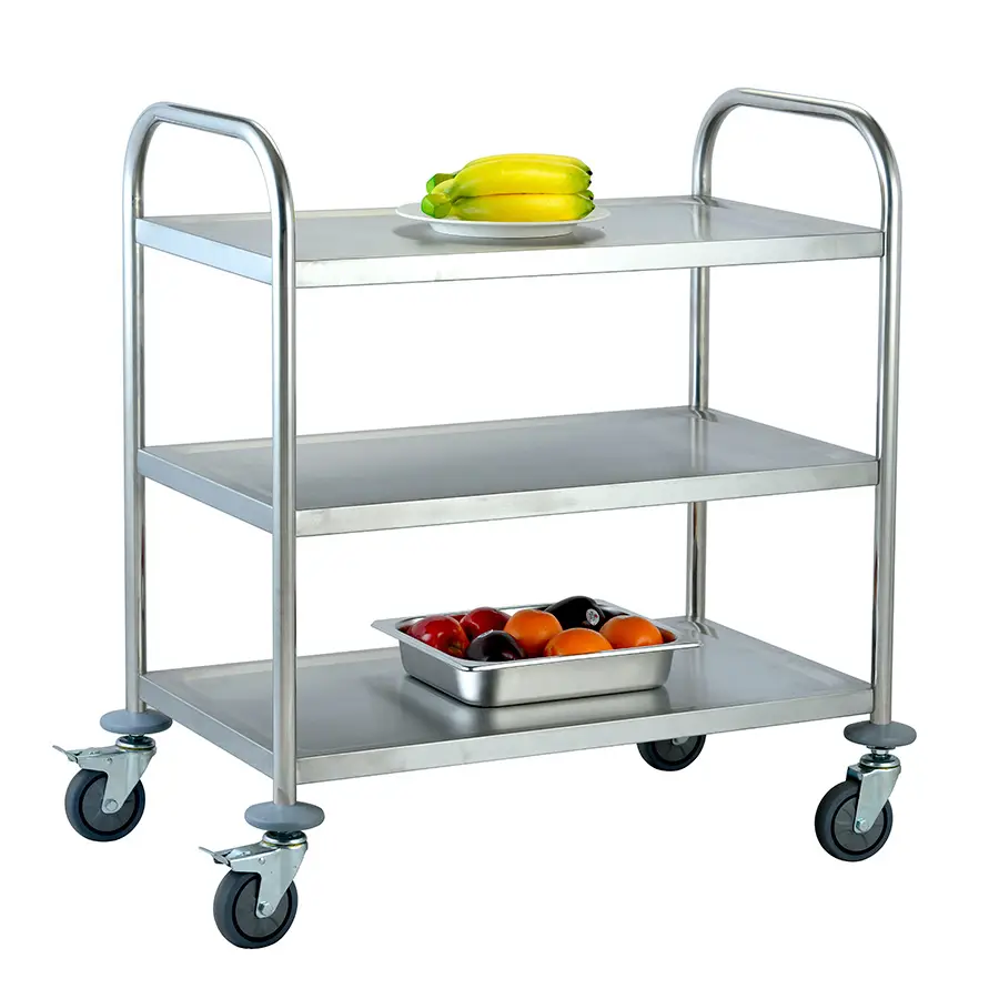 Connecta Self Assembly 3-Tier Service Trolley - 710 x 410 x 810mm - HEG367