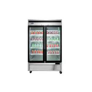 Atosa MCF8707GR Slimline Upright Double Glass Door Fridge