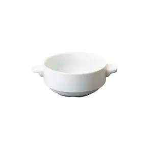 Great White Porcelain Round Lugged Soup Bowl 28cl 10oz - PRBG857