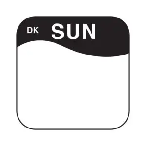 Label Sunday Permanent Square 19mm - SP0498SUN