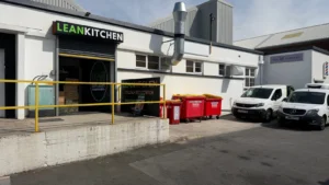 Lean Kitchen's unit at Dafen Trade Park, Llanelli, with the new signage above the entrance