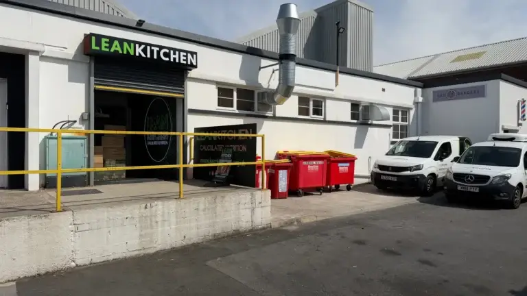 Lean Kitchen's unit at Dafen Trade Park, Llanelli, with the new signage above the entrance