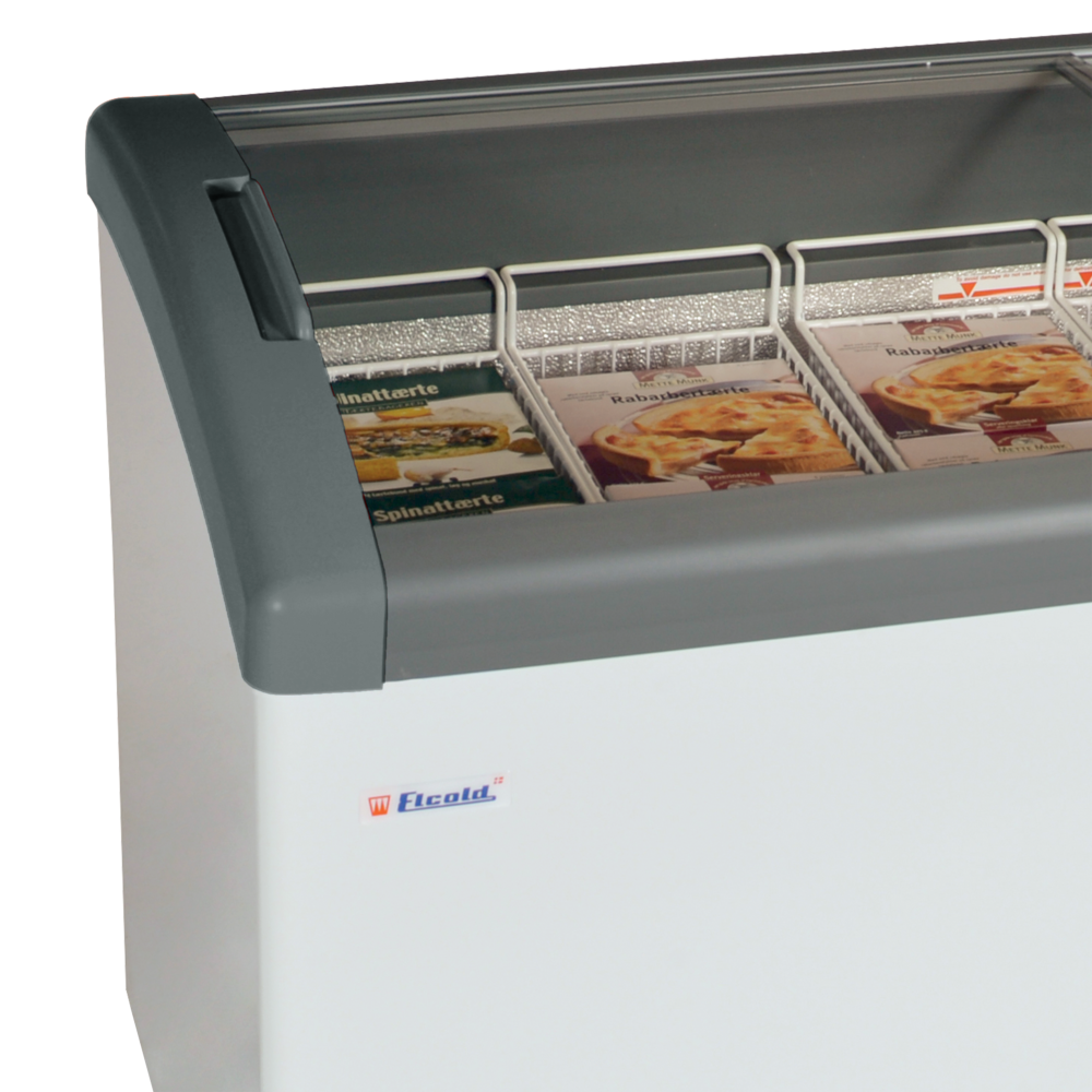 Elcold FOCUS 73 GREY Sliding Curved Glass Lid Chest Freezer - Image 2