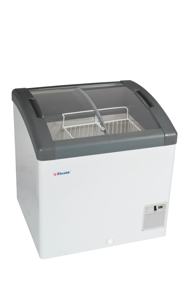 Elcold FOCUS 73 Sliding Curved Glass Lid Chest Freezer