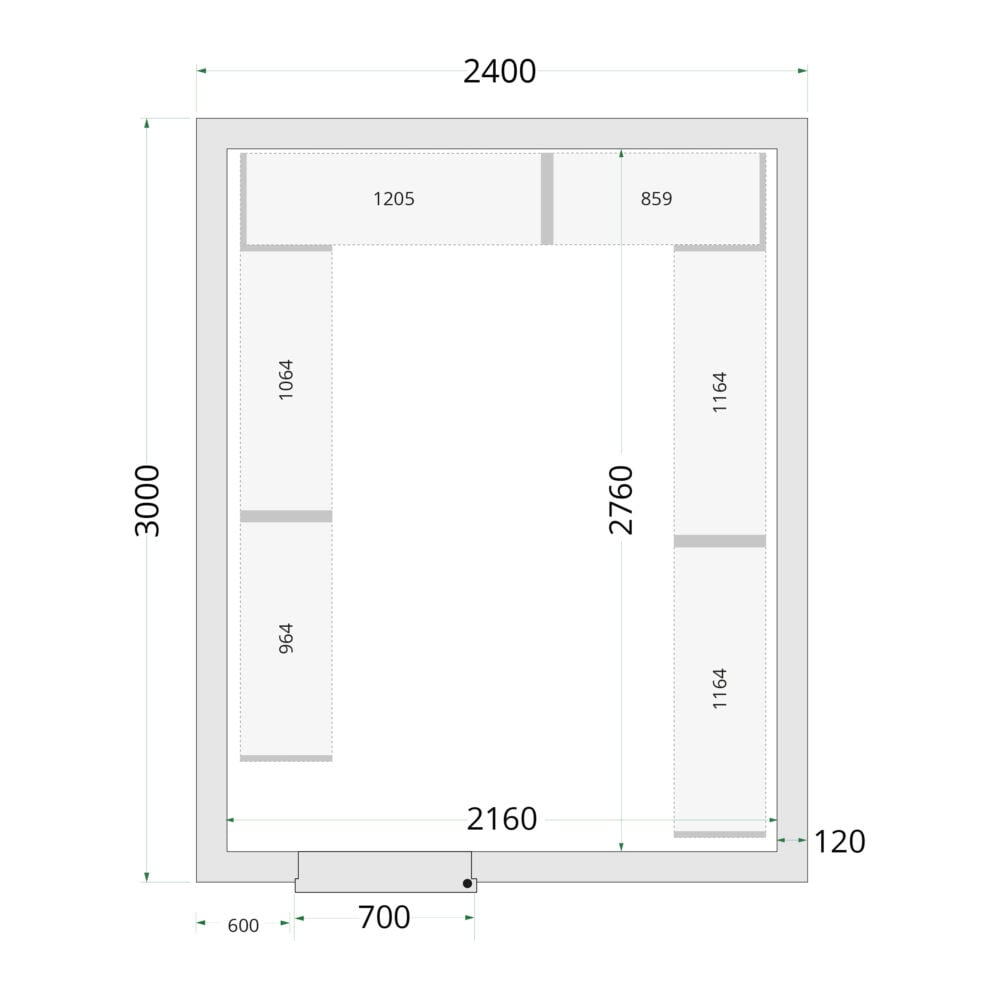 TEFCOLD Cold Room 120x150x220 Cold Room Panels