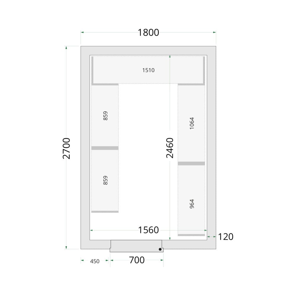 TEFCOLD Cold Room 180x270x220 Cold Room Panels