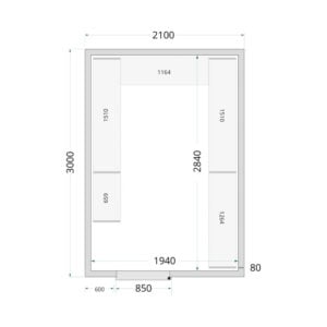 TEFCOLD Cold Room 210x300x220 WD Cold Room Panels 80 mm