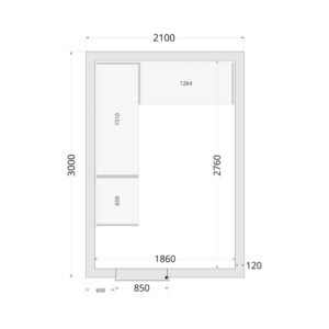 TEFCOLD Cold Room 210x300x220 WD Coldroom Panels 120 mm