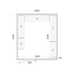 TEFCOLD Cold Room 240x270x220 WD Cold Room Panels 80 mm