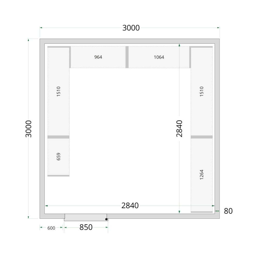 TEFCOLD Cold Room 300x300x220 WD Cold Room Panels 80 mm