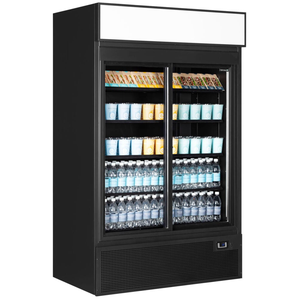 TEFCOLD FSC1200S BLACK Glass Door Merchandiser