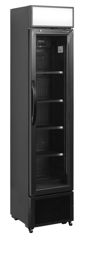 TEFCOLD FSC175H BLACK Slimline Glass Door Merchandiser
