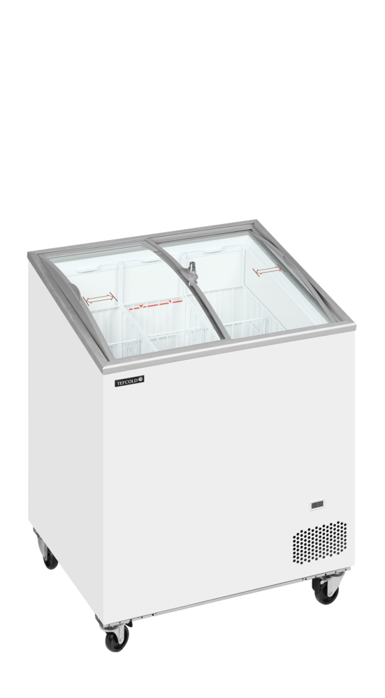 TEFCOLD IC201SCEB Sliding Curved Glass Lid Chest Freezer