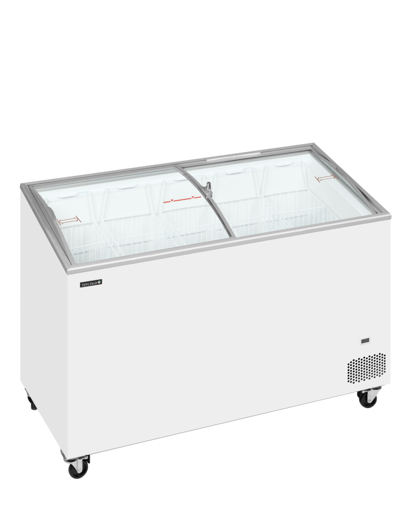 TEFCOLD IC401SCEB Sliding Curved Glass Lid Chest Freezer