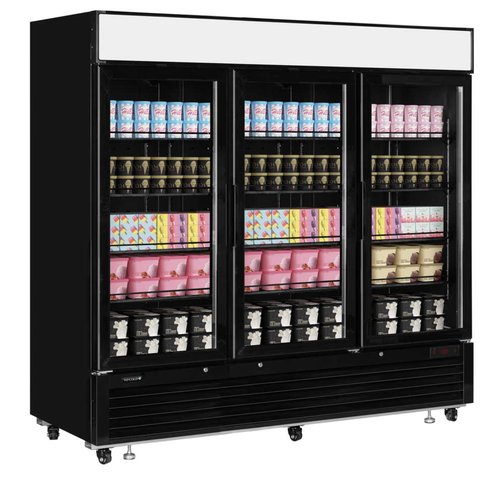 TEFCOLD LGF7500 Black Glass Door Display Freezer - Image 2