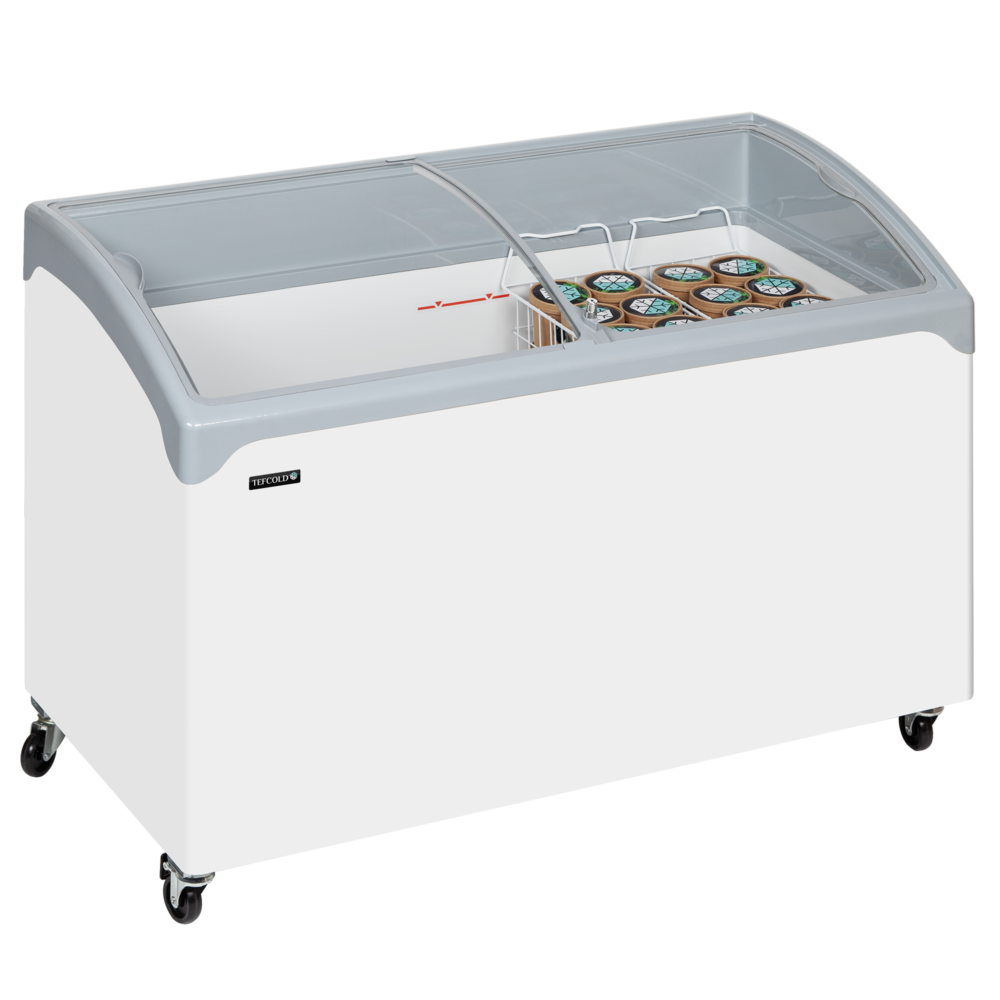 TEFCOLD NIC400SCEB LED Sliding Curved Glass Lid Chest Freezer - Image 2