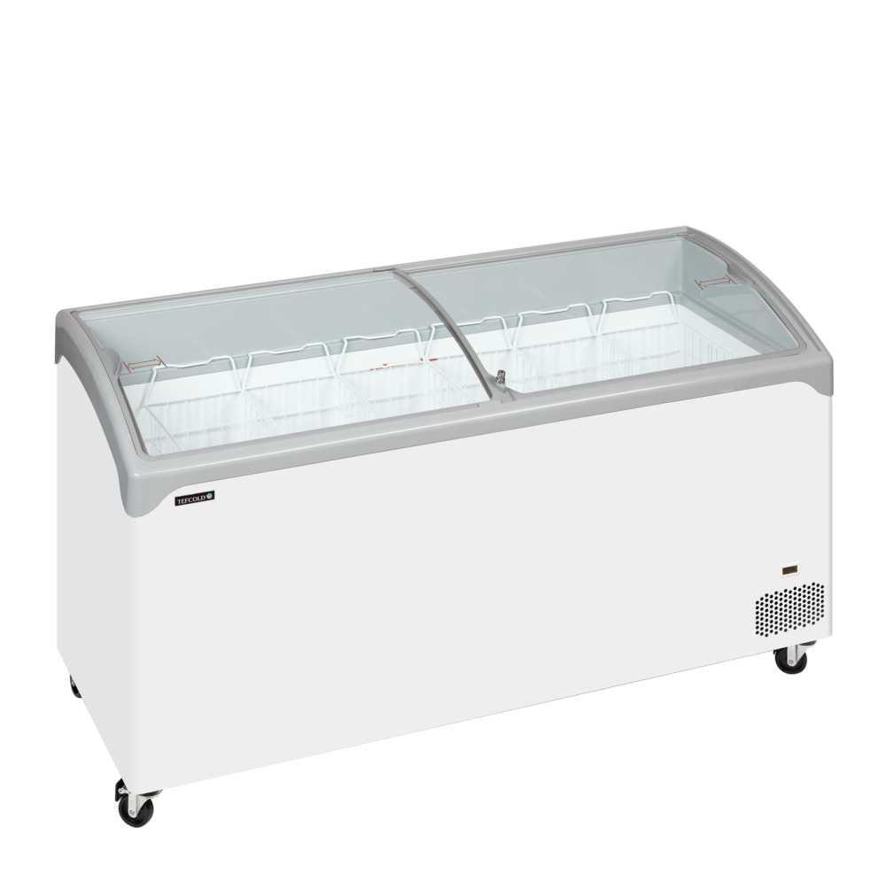 TEFCOLD NIC501SCEB Sliding Curved Glass Lid Chest Freezer